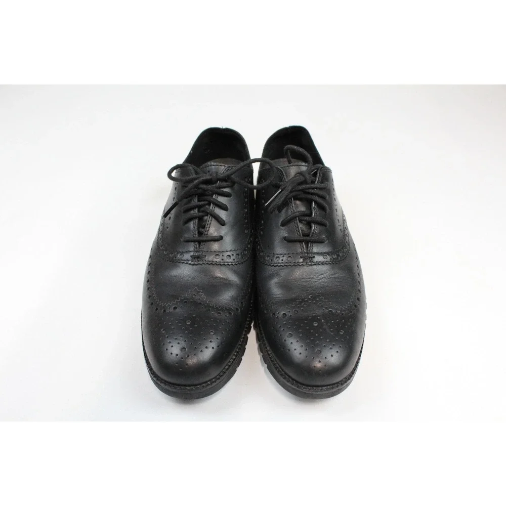 Cole Haan Zero Grand Mens Black Leather Wingtip Oxford Shoes C20719 - Size 11 M